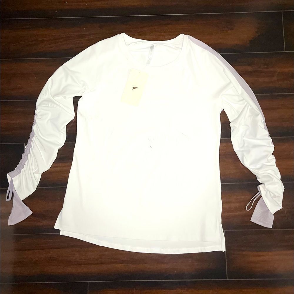 NWT Fabletics Cashel Adjustable Long Sleeve White and Purple Shirt Jacket Size M - Picture 6 of 15